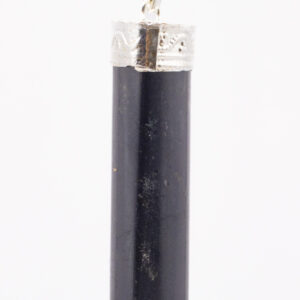 Black Tourmaline smooth capped pendant