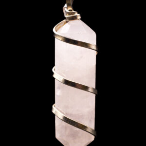Rose Quartz double terminated spiral pendant
